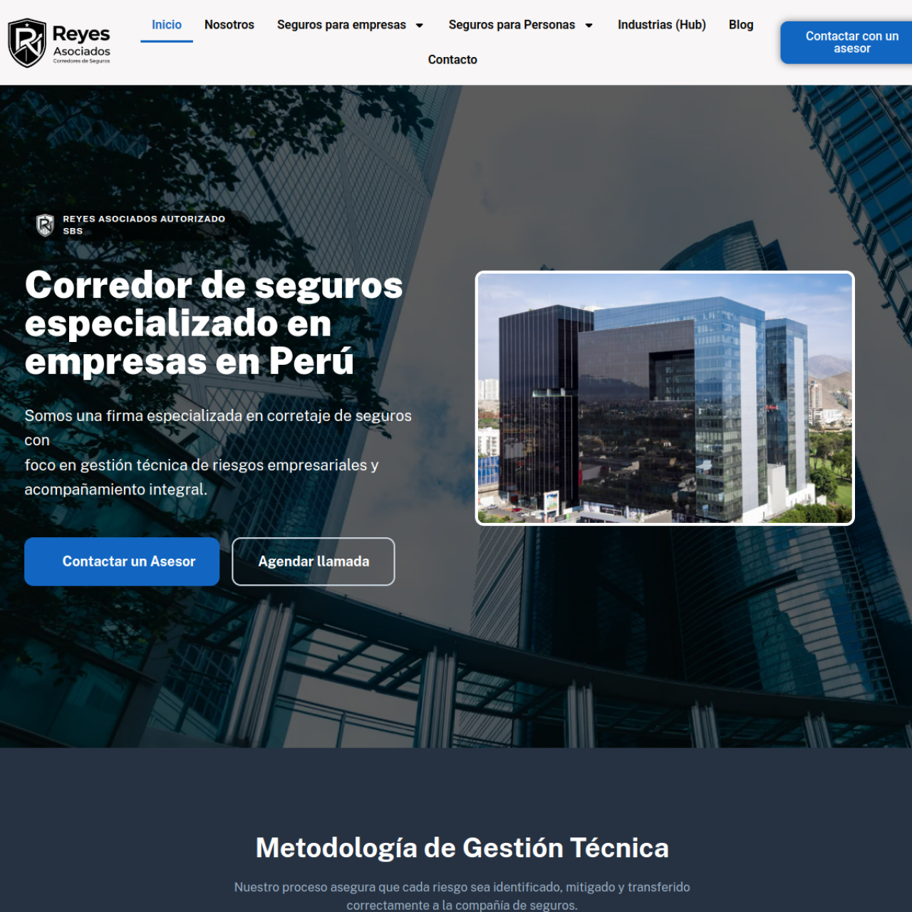 Captura del sitio reyes-asociados.com